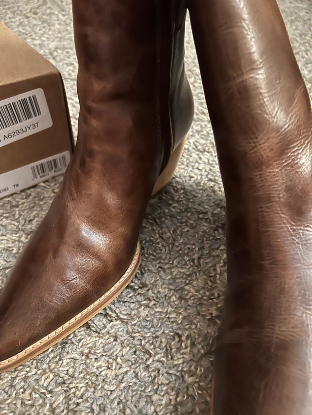 NWT Matisse Caty Rustic Brown Leather Pointed Ankle Bootie Size 7 - Picture 9 of 13